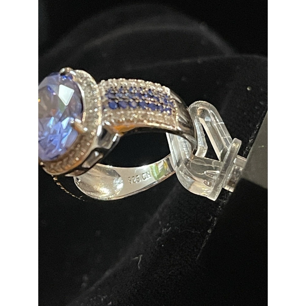 JTV FZN 9.25 Sterling Silver Purple Tanzanite CZ Ring Size 5 - Picture 7 of 11